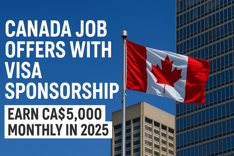 Canada Job Offers with Visa Sponsorship – Earn CA$5,000 Monthly in 2025